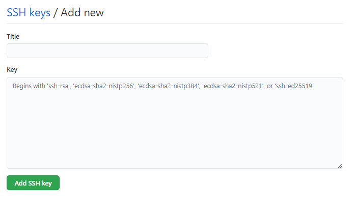 Github Add SSH key