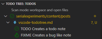 Image of vscode extension todo-tree