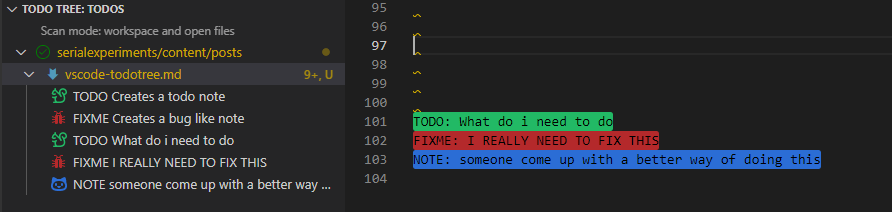 My todo-tree settings